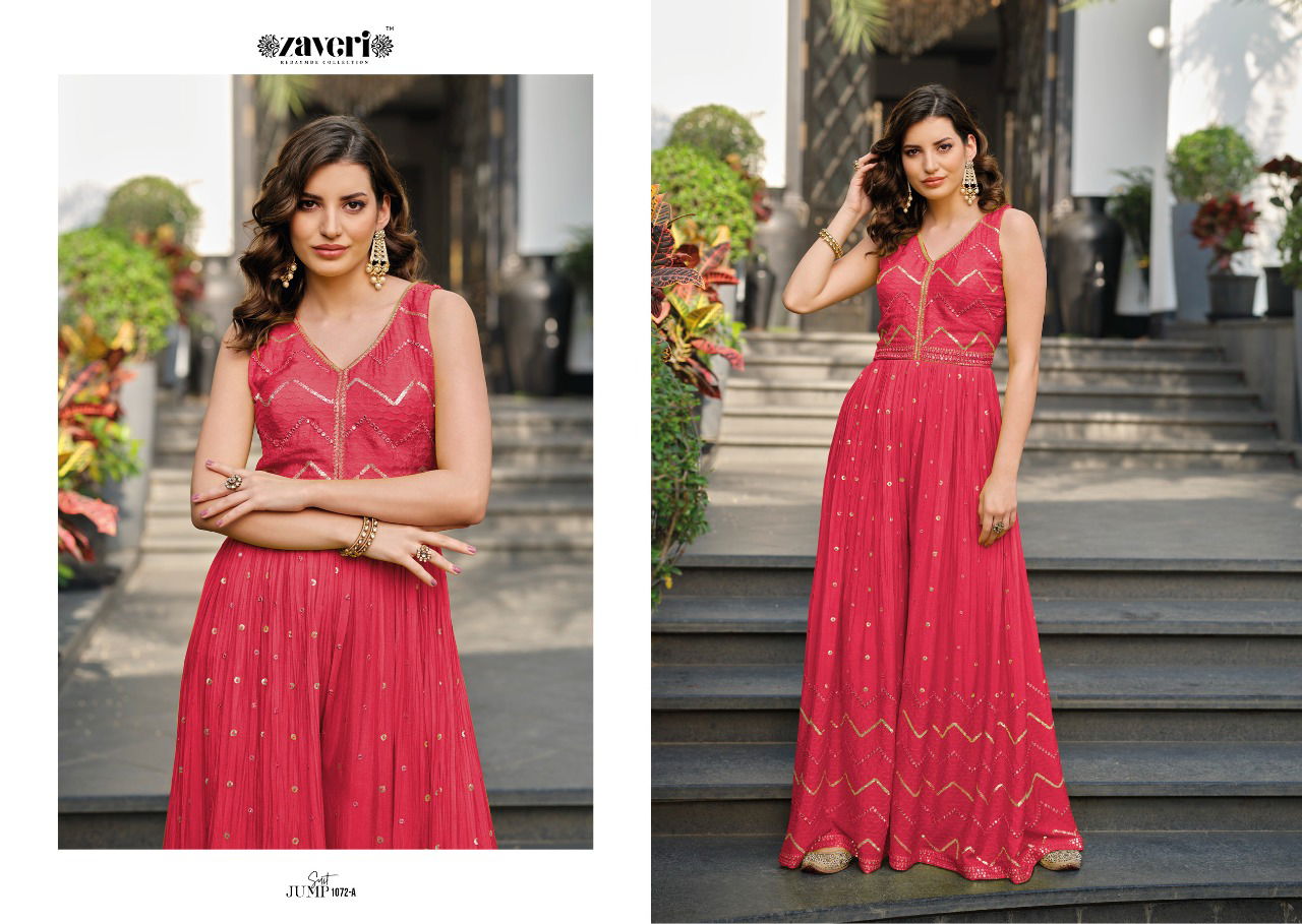 Jump Suit Color Edition 2 By Zaveri Fancy Chinon Embroidery Readymade Suits Wholesale Shop In Surat
